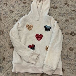 Cozy Cream Hoodie with Sequin Accents